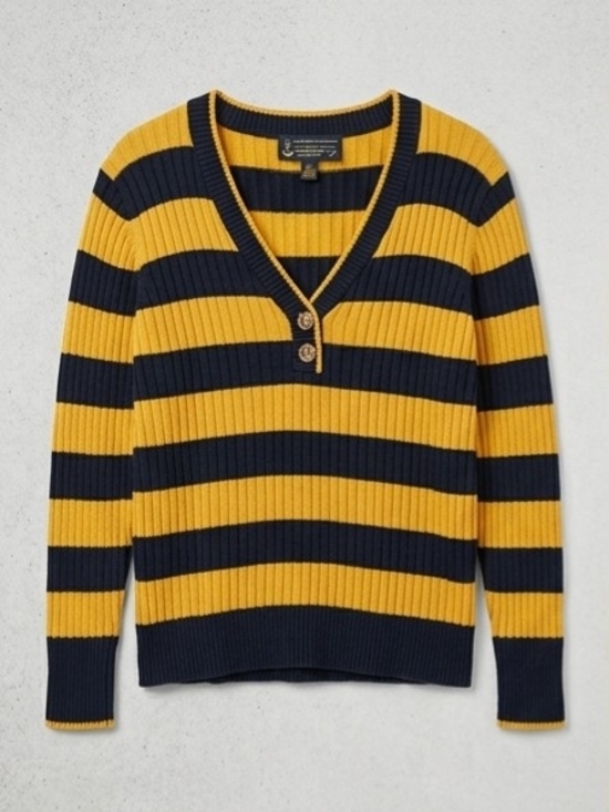 Ralph Lauren Sweaters - Lauren Jeans Co. Ralph Lauren Striped Henley V-Neck Sweater